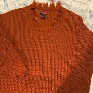 Say What? Burnt Orange Knit Sweater